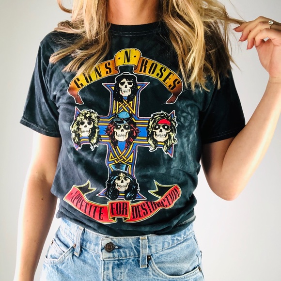 Bravado Tops - ☕️BRAVADO Guns & Roses Short Sleeve Tie Dye Tee S